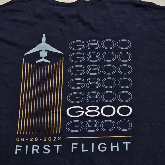 Gulfstream G800 First Flight 6-28-22 Aviation Aircraft Avionics Mach T-Shirt 4XL - Picture 4 of 6